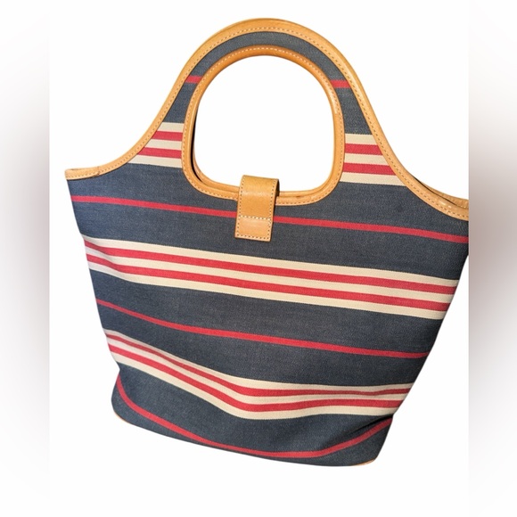 Burberry Blue Label Red White And Blue Striped Tote - Picture 2 of 3